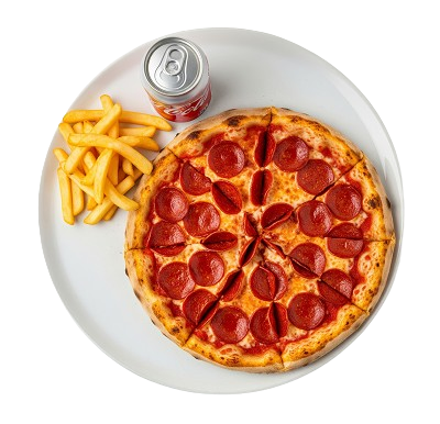 7" Pepperoni Pizza, Fries & Drink 